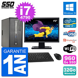 PC Tour HP ProDesk 600 G1 Ecran 19" i7-4790 RAM 32Go SSD 960Go Windows 10 Wifi · Occasion 