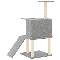 Arbre à chat avec griffoirs,niche pour chat en sisal Gris clair 109 cm -MN59006 pas cher