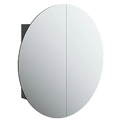 vidaXL Armoire de salle de bain miroir rond et LED Noir 54x54x17,5 cm