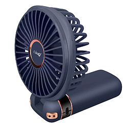 Acheter LinQ Mini Ventilateur Portable Réglable 90° Affichage LED Design Rond Bleu Nuit