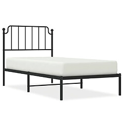 Maison Chic Cadre/structure de lit métal et tête de lit pour adulte - Lit Moderne Chambre noir 90x190 cm -MN84815