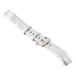 Wewoo Bracelet pour montre connectée de en cuir brillant avec Smartwatch Fitbit Alta blanc pas cher