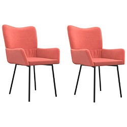 Maison Chic Lot de 2 Chaises à manger,Chaise pour cuisine,Solide Structure Rose Velours -MN86686