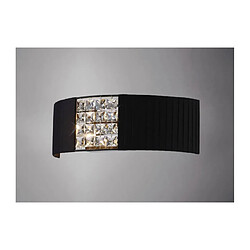 Luminaire Center Applique murale Evelyn avec Abat jour noir 2 Ampoules chrome poli/cristal Coloris : chrome poli, verre dépoli Coloris de l'abat jour : noir Largeur en Cm : 35 Hauteur en Cm : 12 Profondeur en Cm : 15 Poids en Kilos : 0,8 Nombre d'am