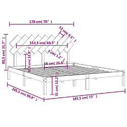 Acheter vidaXL Cadre de lit sans matelas blanc 180x200 cm bois massif