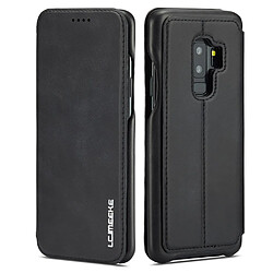 Etui en PU style rétro noir support de carte pour Samsung Galaxy S9 Plus