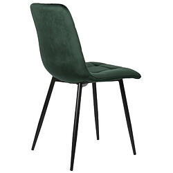 Decoshop26 Lot de 2 chaises de salle à manger en velours vert pieds métal noir mat style moderne CDS10100