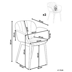 Avis Beliani Chaise de salle à manger Set de 2 Tissu Vert menthe ALICE