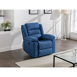 Vente-Unique Fauteuil relax électrique en tissu bleu BUROLO 