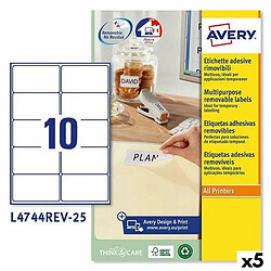 Etiquettes pour Imprimante Avery L4744REV 96 x 50,8 mm Blanc 25 Volets (5 Unités)