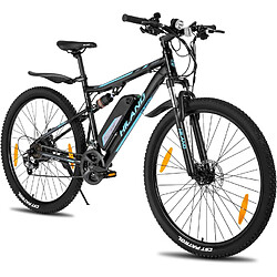 Vélo électrique HILAND 27,5/29", pour hommes et femmes, MTB, moteur 250 W, batterie lithium-ion 36 V/10,4 Ah, avec freins à disque, fourche suspendue