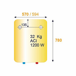 Chauffe eau électrique vertical mural compact ACI Hybride DURALIS 100L THERMOR 861411