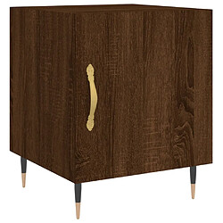 vidaXL Table de chevet chêne marron 40x40x50 cm bois d’ingénierie