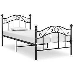 vidaXL Cadre de lit sans matelas noir métal 100x200 cm