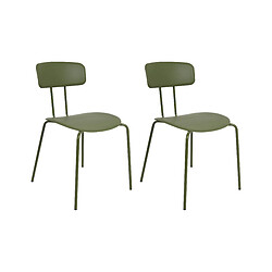 Beliani Chaise de salle à manger Set de 2 Vert SIBLEY 