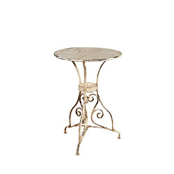 Biscottini Table Ronde En Finition Blanc E Antique