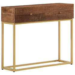 Maison Chic Table console | Meuble d'entrée | Table d'appoint 90x30x76 cm bois massif de manguier et fer -GKD74749