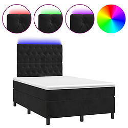 vidaXL Sommier à lattes de lit matelas et LED Noir 120x200 cm Velours