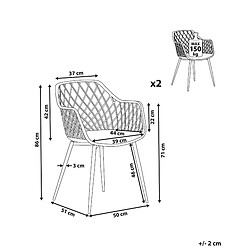 Avis Beliani Chaise de salle à manger Set de 2 Noir NASHUA II