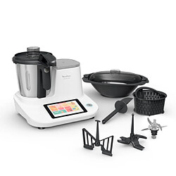 Moulinex Hf506111 Click & Cook Robot cuiseur 3.6L 1400W 32 Fonctions Robot Chauffant Broyage de Glace Blanc