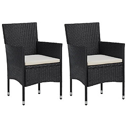 vidaXL Chaises de jardin lot de 2 Résine tressée Noir