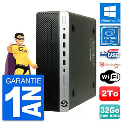 PC HP ProDesk 600 G3 SFF Intel Pentium G4400 RAM 32Go Disque 2To Windows 10 Wifi - Occasion