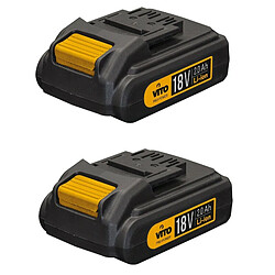 Perceuse visseuse sans fil 18V 2 batteries Lithium 2.0 Ah + mallette + 18 accessoires de vissage et perçage VITO pas cher