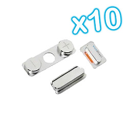 Visiodirect Lot de 10 boutons de remplacement Power ON/OFF, volume, mute pour iPhone 4 et 4S 