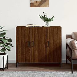 vidaXL Buffet chêne marron 90x34x80 cm bois d'ingénierie