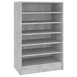 vidaXL Armoire à chaussures Gris béton 60x35x92 cm Bois d’ingénierie