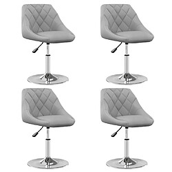 vidaXL Chaises à manger pivotantes lot de 4 Gris clair Velours