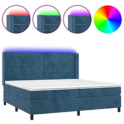 Sommier à lattes,Cadre à lattes de lit pour Adulte matelas et LED Bleu foncé 200x200 cm -MN58051