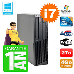 PC Lenovo M91p SFF Intel I7-2600 4Go Disque 2To Graveur Wifi W7 - Occasion