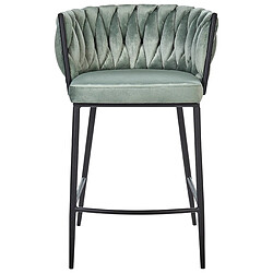 Acheter Beliani Tabouret de bar Set de 2 Velours Vert clair MILAN