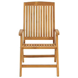 Acheter Maison Chic Lot de 4 Chaises de jardin inclinables,Fauteuil d'extérieur bois massif teck -MN25338