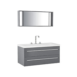 Beliani Meuble de salle de bain gris ALMERIA