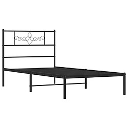 Acheter Maison Chic Lit adulte - Cadre de lit métal avec tête de lit,Structure du lit Contemporain pour chambre noir 100x190 cm -MN13518