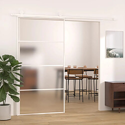 vidaXL Porte coulissante Verre ESG dépoli aluminium 102,5x205 cm Blanc