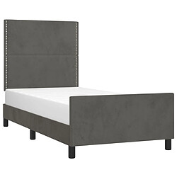 Avis Maison Chic Cadre/structure de lit avec tête de lit pour adulte - Lit Moderne Chambre Gris foncé 80x200 cm Velours -MN84503