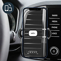 Support Voiture Téléphone Grille d'Aération Grips extensibles Rotatif Setty Noir pas cher