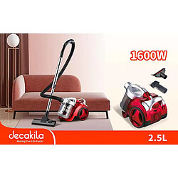 Acheter Deka Aspirateur 1600W DECAKILA sans sac, Aspirateur traineau, Performant, Silencieux, Elégant, Capacité 2.5L, Accessoires poils d'animaux, Rouge+Decakila