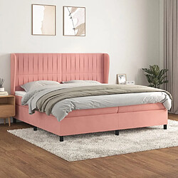 Maison Chic Lit Adulte - Lit simple Lit à sommier tapissier avec matelas moelleux - Meuble de Chambre - Rose 200x200 cm Velours -MN45772