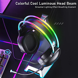 AULA S503 Casque gamer avec arceau retro éclairage RGB pour PC & consoles - Microphone HD, Design léger - HP 50 mm