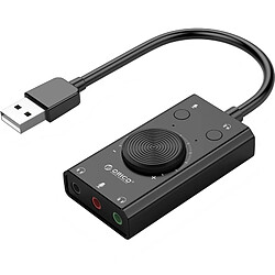 Wewoo Carte Son USB externe USB multi-fonction SC2 sans pilote, avec 2 x ports pour casque et 1 x port pour microphone réglage du volume (Noir)