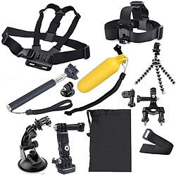 Wewoo Kit d'accessoire pour Tête de ceinture de poitrine 11 en 1 Gopro HERO4 / 3 + / 3/2/1 / SJ4000 + sangle de montage à la main + monopode flottant Bobber 