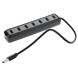 Répartiteur USB 3.0 Hub 7 ports USB 3.0 haute vitesse, transmission rapide, noir pas cher