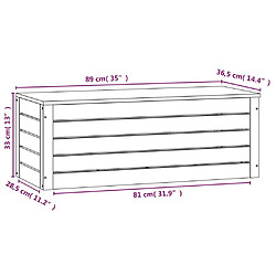 vidaXL Boîte de rangement Noir 89x36,5x33 cm Bois massif de pin pas cher