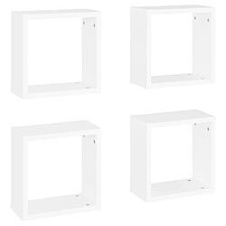 vidaXL Étagères cube murales 4 pcs blanc 30x15x30 cm