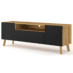 Bestmobilier Velato - meuble tv - bois et noir - 160 cm