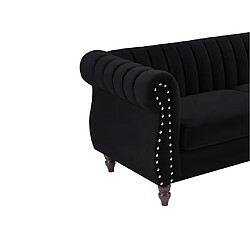 Acheter Vente-Unique Canapé chesterfield 3 places en velours noir TRUMBO